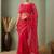 Red embellished embroidered net designer saree