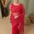 Red embellished embroidered net designer saree