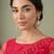 Red embellished embroidered net designer saree