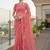 Pink embellished embroidered net designer saree
