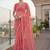 Pink embellished embroidered net designer saree