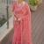 Pink embellished embroidered net designer saree