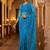 Blue embellished embroidered net designer saree