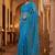 Blue embellished embroidered net designer saree