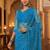 Blue embellished embroidered net designer saree