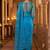 Blue embellished embroidered net designer saree