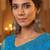 Blue embellished embroidered net designer saree