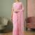 Pink embellished embroidered net designer saree
