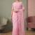 Pink embellished embroidered net designer saree