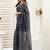 Black black linen printed ready to wear saree