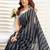 Black black linen printed ready to wear saree