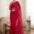 Red embellished embroidered net designer saree