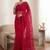 Red embellished embroidered net designer saree
