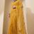 Mustard floral embroidered net designer saree