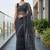 Black embellished embroidered net designer saree