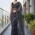Black embellished embroidered net designer saree