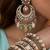 Turquoise embellished embroidered net designer saree