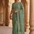 Sea green floral embroidered net designer saree