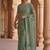 Sea green floral embroidered net designer saree