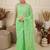 Lime floral embroidered net designer saree