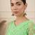 Lime floral embroidered net designer saree