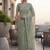 Sea green embellished embroidered net designer saree