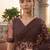 Brown embellished embroidered net designer saree