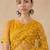 Yellow floral embroidered net designer saree