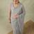 Grey embellished embroidered net designer saree