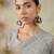 Grey embellished embroidered net designer saree