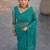 Teal embellished embroidered net designer saree