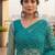 Teal embellished embroidered net designer saree