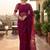 Purple embellished embroidered net designer saree