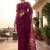Purple embellished embroidered net designer saree