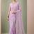 Lavender embellished embroidered net designer saree