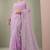 Lavender embellished embroidered net designer saree