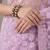 Lavender embellished embroidered net designer saree