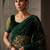 Green floral embroidered net designer saree