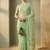 Lime floral embroidered net designer saree