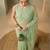 Lime floral embroidered net designer saree