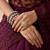 Burgundy floral embroidered net designer saree