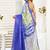 Blue blue linen printed ready to wear saree