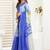 Blue blue linen printed ready to wear saree
