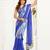 Blue blue linen printed ready to wear saree