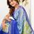 Blue blue linen printed ready to wear saree