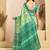 Lime green linen printed ready to wear saree