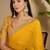 Yellow bandhani printed poly georgette saree with unstiched blouse