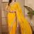 Yellow bandhani printed poly georgette saree with unstiched blouse