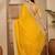 Yellow bandhani printed poly georgette saree with unstiched blouse
