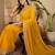Yellow bandhani printed poly georgette saree with unstiched blouse